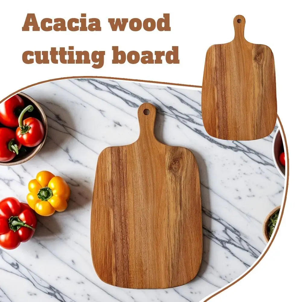 1PCS Acacia Wood Cutting Board Cheese For kitchen Steak Serving Tray Portable Camping Picnic Natural Wooden Chopping Block Tools