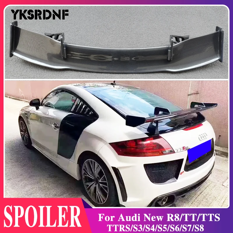 

YKSRDNF For Audi New R8/TT/TTS/TTRS/S3/S4/S5/S6/S7/S8 High Quality Real Carbon Fiber Spoiler Wing Lip Spoilers Car Accessories