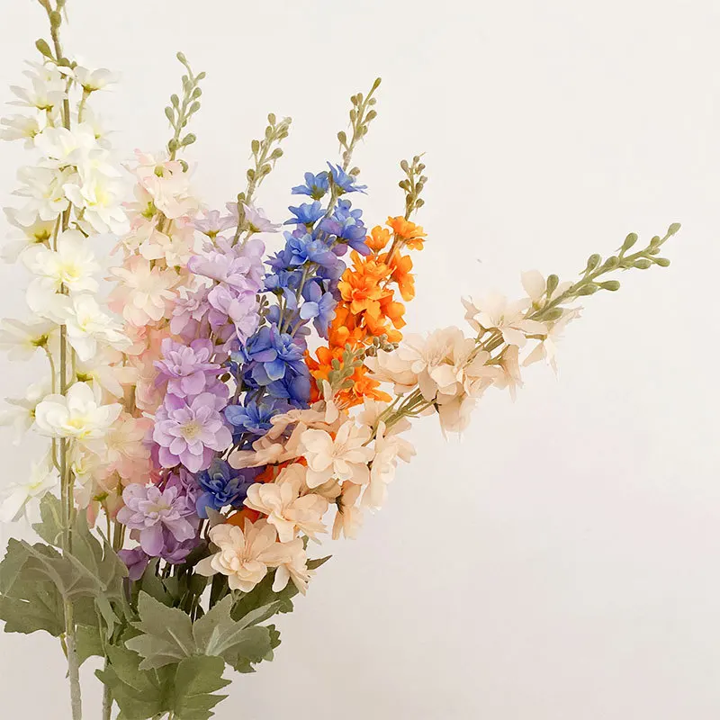 2 포크 인공 몰려 들고 Delphinium 꽃 웨딩 홈 장식 가구 꽃 웨딩 장식 히아신스 꽃