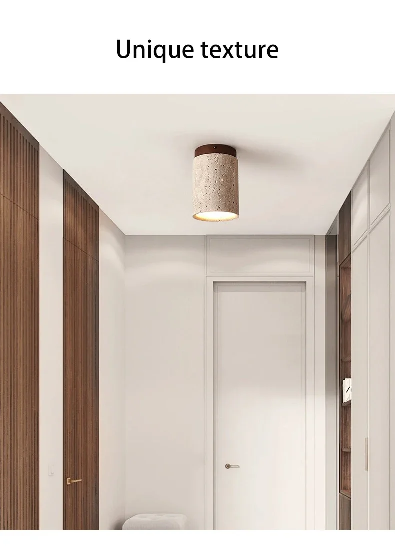 Japanese Style LED Ceiling Downlight Surface Mounted Wood Image 5