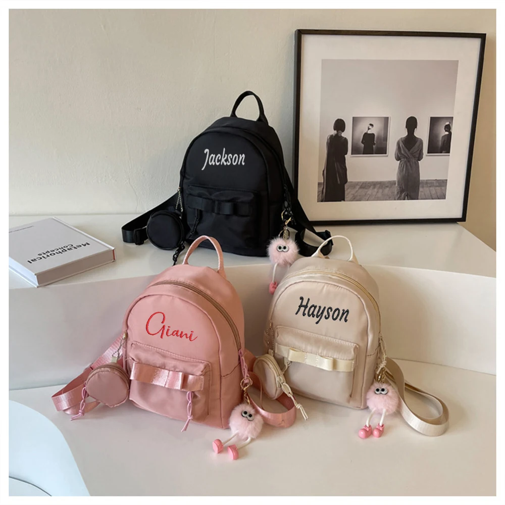Personalized Name Women's Bow Backpack Customized