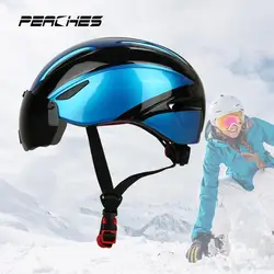 Snowboard Helmet Race Bike Bicycle Helmet With Lens Goggles Racings Ski Helmet Mtb Cycling Skating Safety Cap Riding Equipment