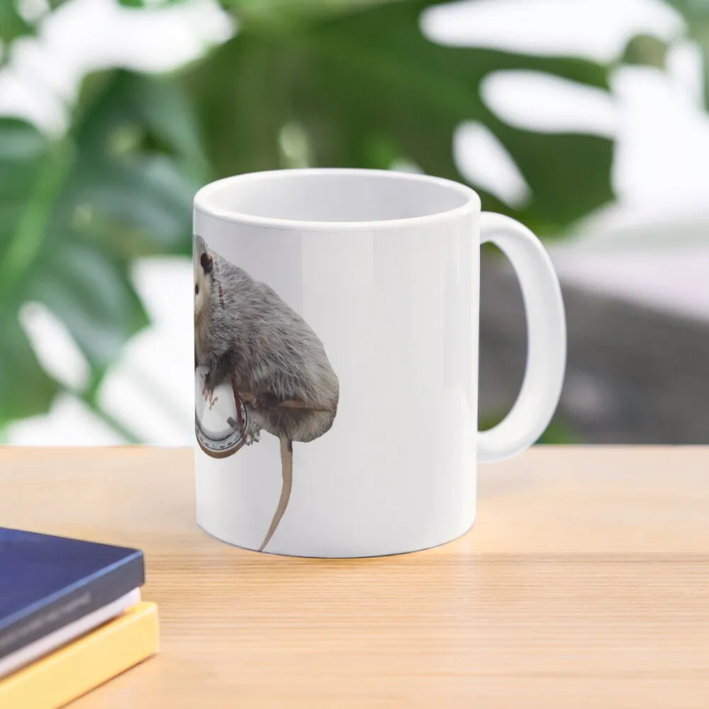 

Opossum Playing Banjo Coffee Mug Espresso Cup
