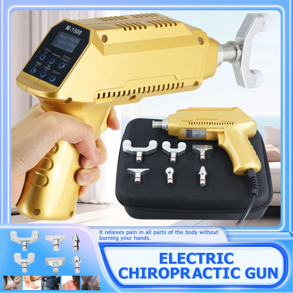 

2024 New 1500N Electric Correction Gun Spinal Adjustable Instrument Impulse Spine Cervical Massager Chiropractic Adjusting Tools