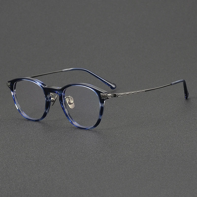 Handmade Titanium Acetate Prescription Men's Eyewear Vintage Full Rim Optical Eyeglasses Women Retro Trendy Glasses Frames Male