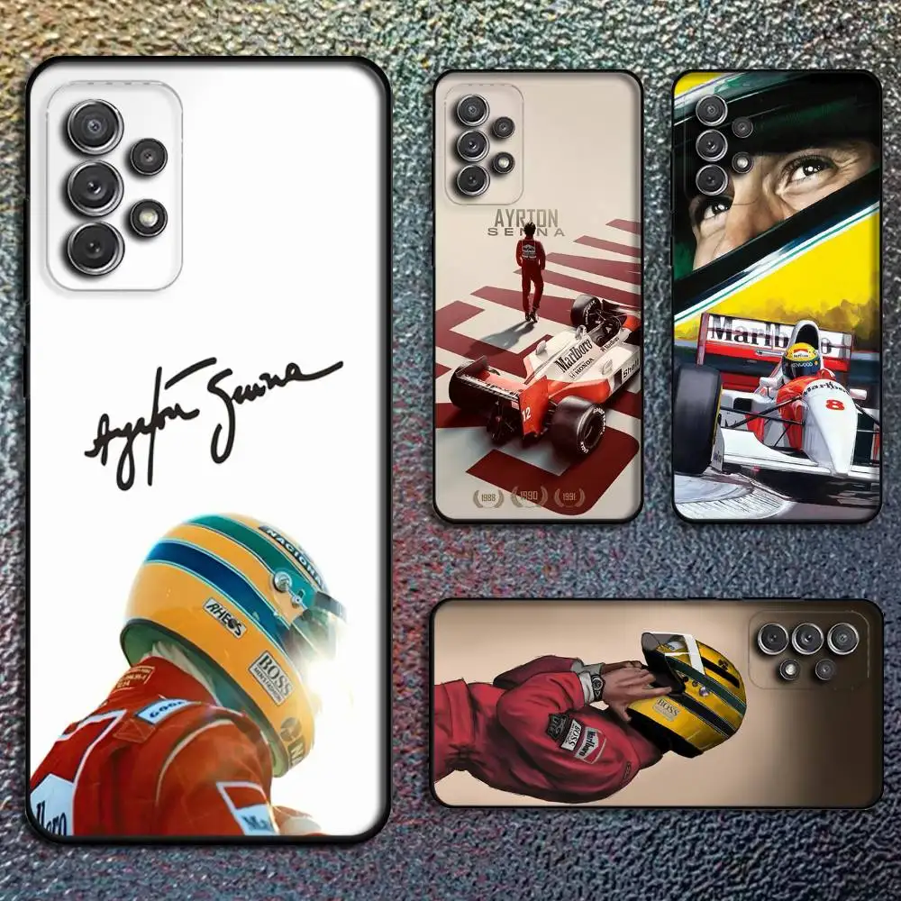 Ayrton Senna Racing Driver-Themed Black Phone Case
