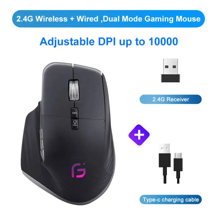 bluetooth computer mouse KuWFi Wireless Mouse Bluetooth5.0+2.4GHz Dual Mode USB Gaming Mouse Ergonomic Rechargeable Silent  Vertical Mice for Computer best computer mice Mice