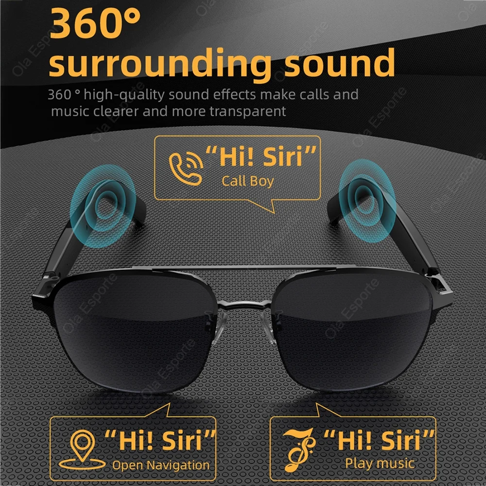 Sg11pro Bluetooth Smart Glasses Audio Music Calls Anti Blue Light Uv400 Polarized Lens Men Wireless Smart Sunglasses Headphones, Alina Gadgets