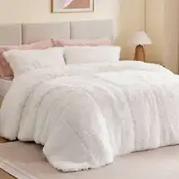 Shaggy Faux Fur 2/3-Piece Bedding Set, Ultra-Soft Fluffy Comforter with Matching Sham, All-Season Contemporary Bedroom 5