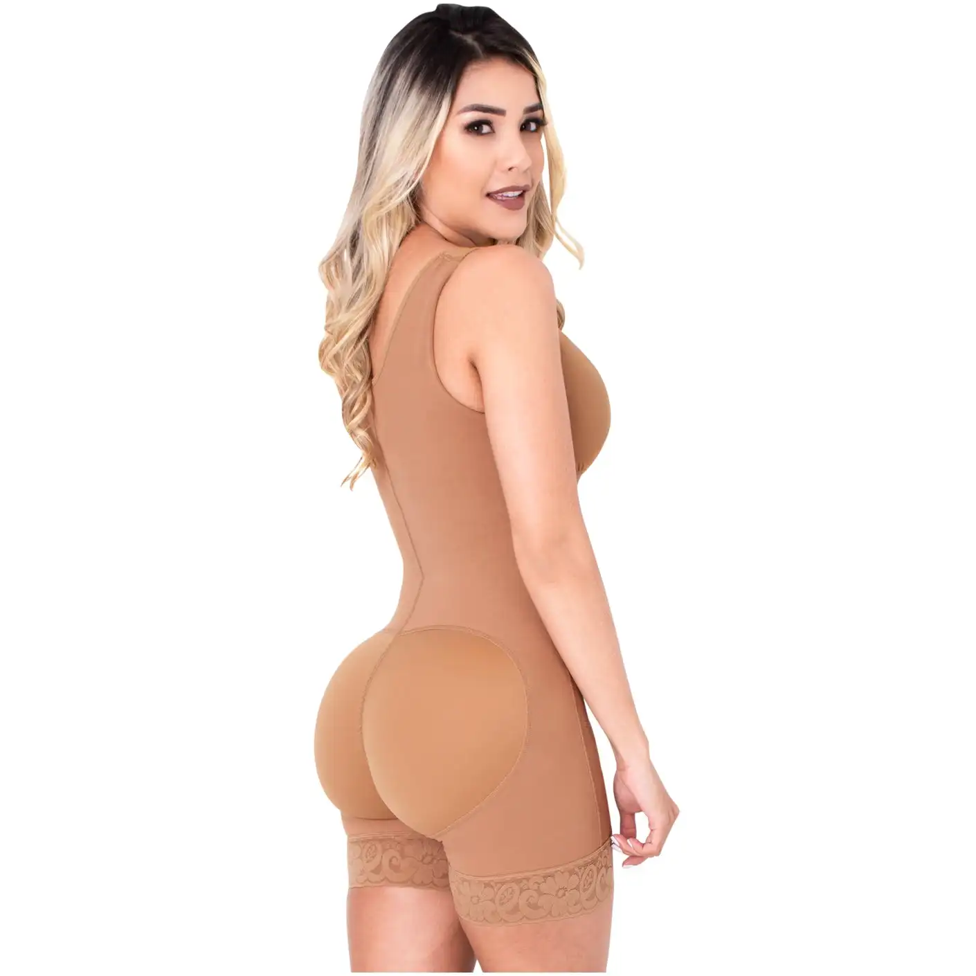 High Compression Full Body Fajas Colombianas Tummy Control Shapewear Fabric for Sensitive Skin Slimming Adjustable Bra Bodysuit