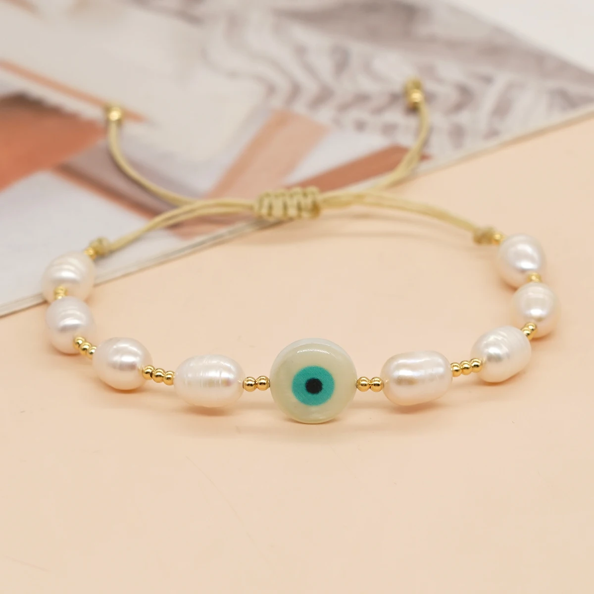 Bracelet Jewelry Evil Eye Beaded Bracelets Freshwater Pearl Women's
