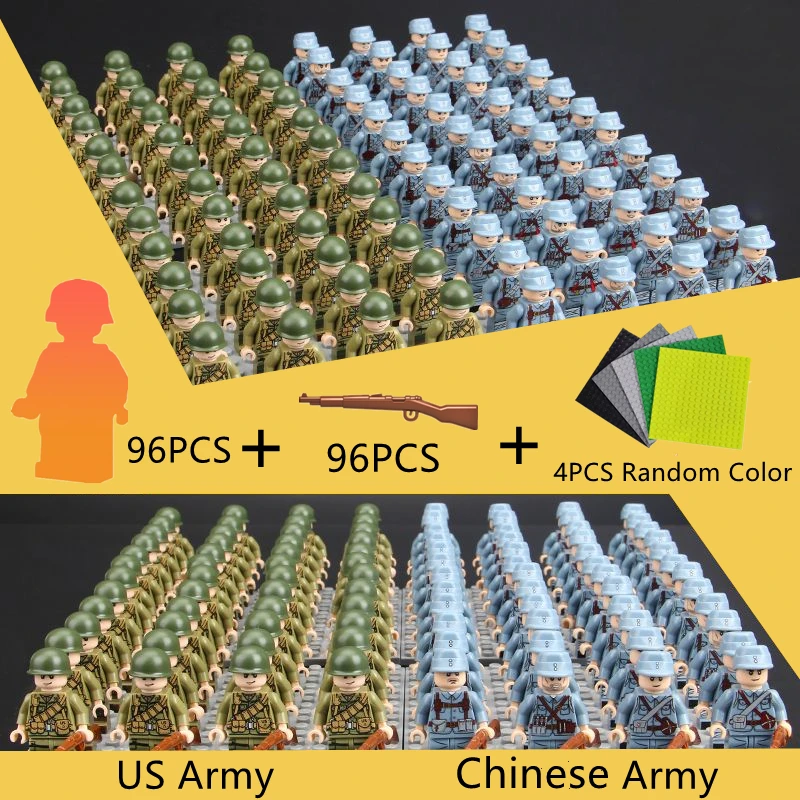 WW2 Military Soldier Array Soviet US UK China Building Blocks Bricks Figures Children's War Mini Toys Christmas Birthday Gifts