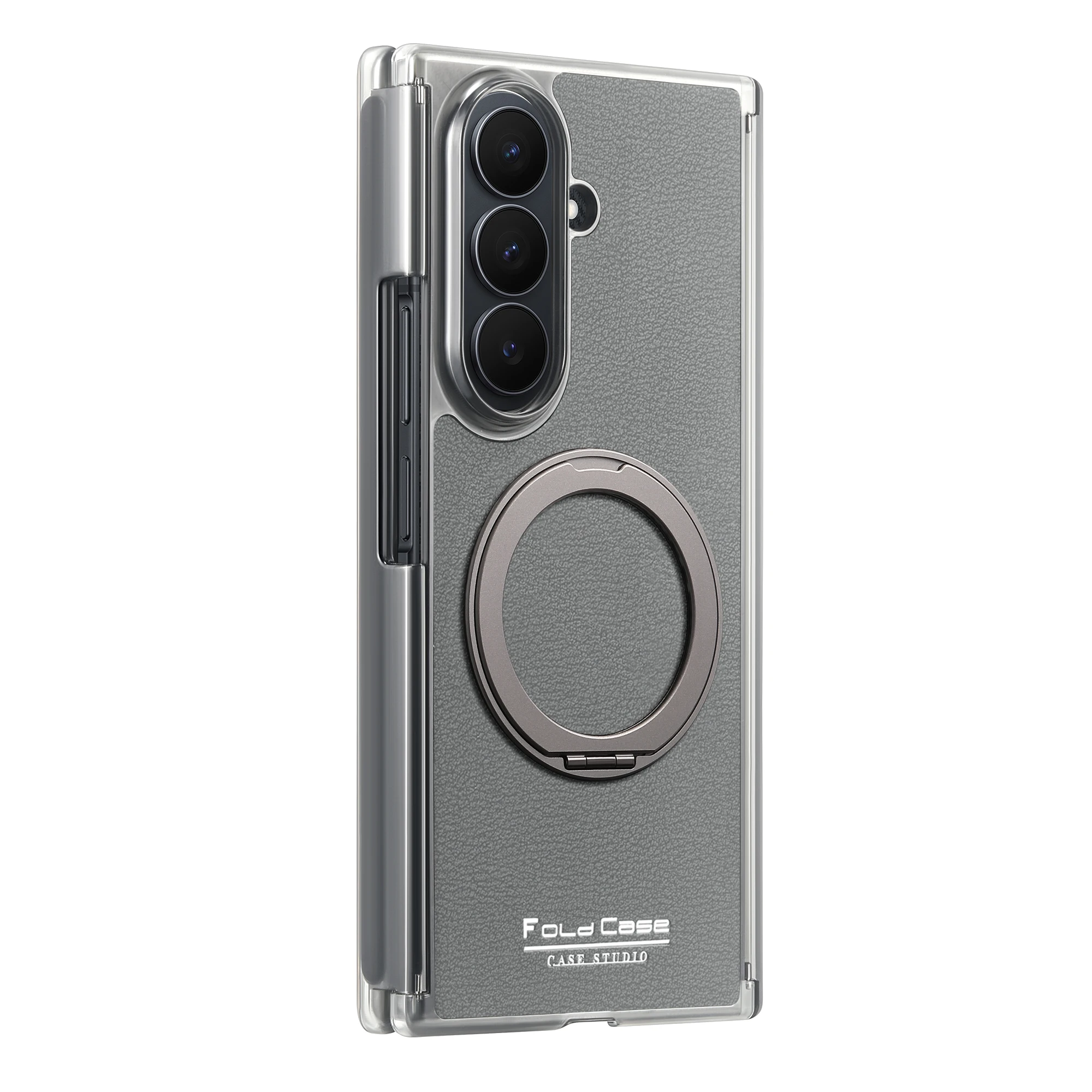 360 Rotating Magnetic Phone Case with Wireless Charging and Dual-Axis Shockproof Design