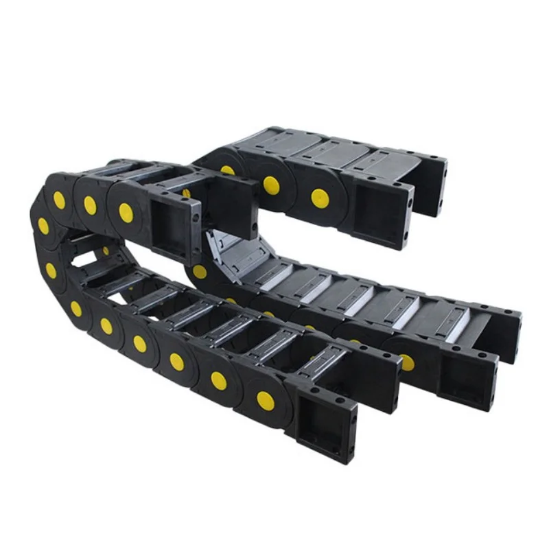 Large Cable Drag Chain 45 X 60mm 75mm 100mm 125mm 150mm 200mm L1000mm Nylon Cable Drag Chain Wire Carrier with End Connectors