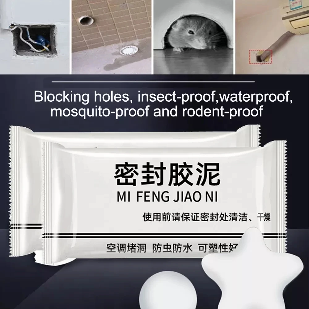 1/2 Pcs Wall Hole Sealant Sewer Pipe Waterproof Sealing Solid Glue Hole Repair Rubber Sealing Mud Household Tool Plugging King