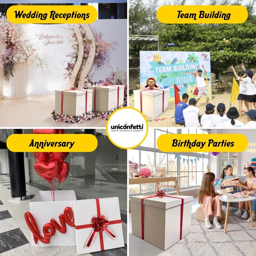 Extra Large Gift Box 28x28x28 InchesGiant Jumbo White Gift Boxes with Lid Perfect for Large Gifts Birthday Surprises Special Oc