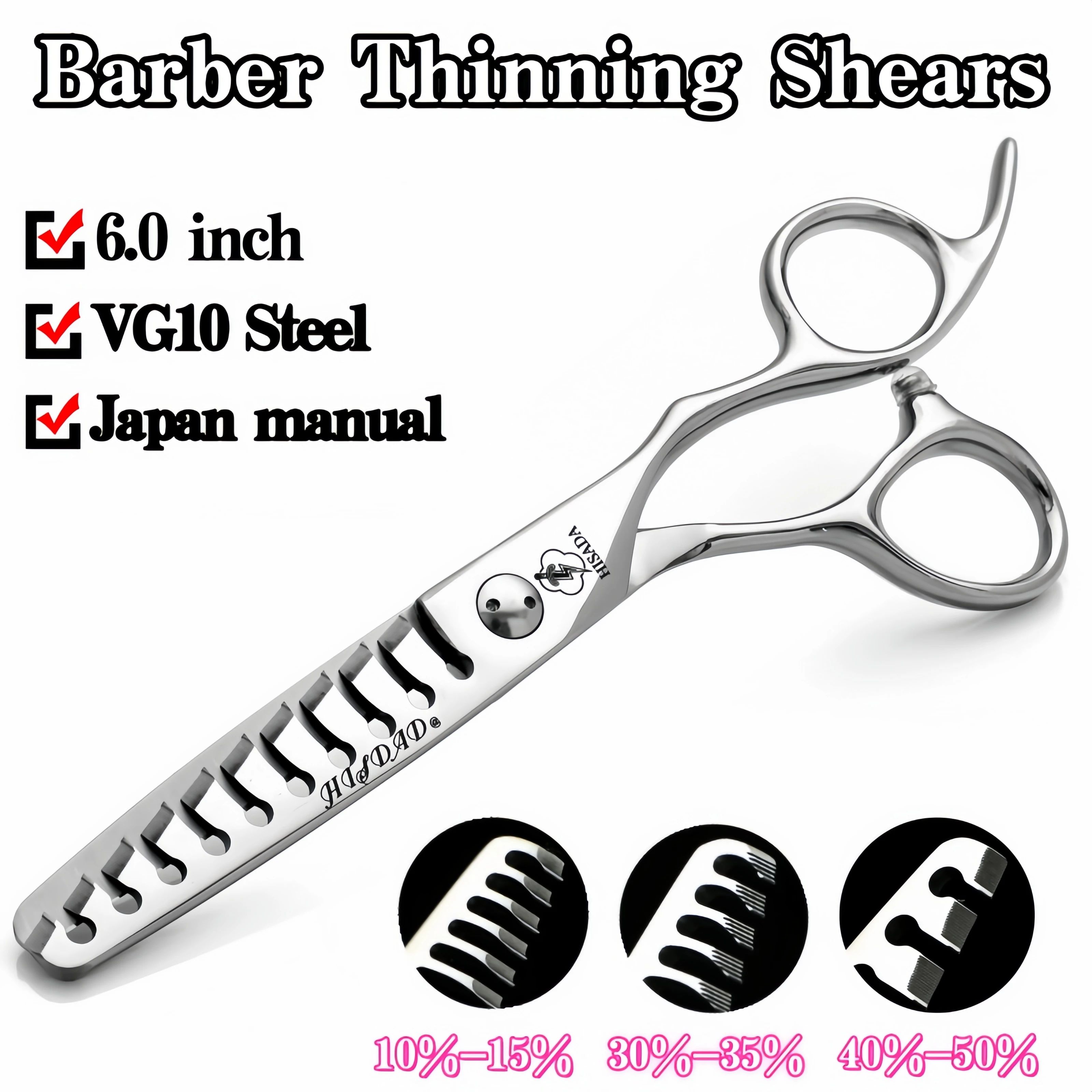 HISADA Professional Hair Thinning Scissors 6.0 inch Hair