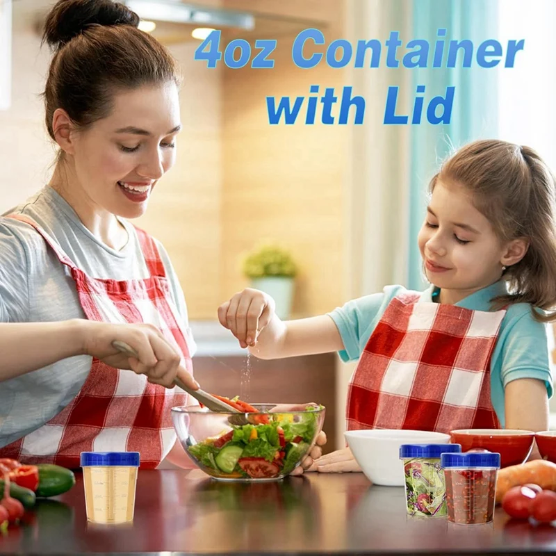 40 Pack 4Oz Small Containers With Lids,Reusable Salad Dressing Container Airtight Leakproof Condiment Containers