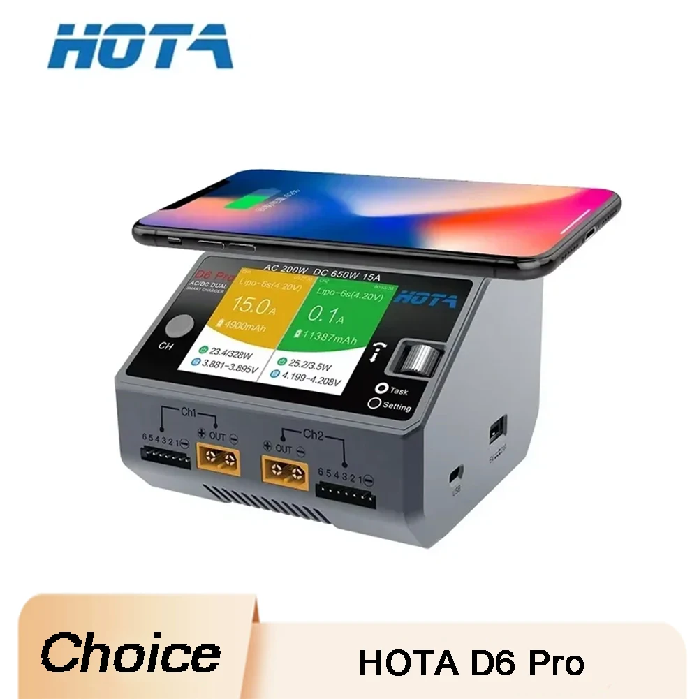 Chargeur LiPo HOTA D6 Pro 200W 2x100W pour RC