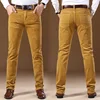 2023 Winter Men's Corduroy Casual Pants Business Fashion Solid Color Elastic Regular Fit Trousers Male Black Khaki Coffee Blue 3