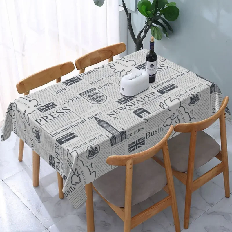 

Oilproof UK London British Symbol Table Cover Elastic Fitted United Kingdom Flag Table Cloth Backed Tablecloth for Dining