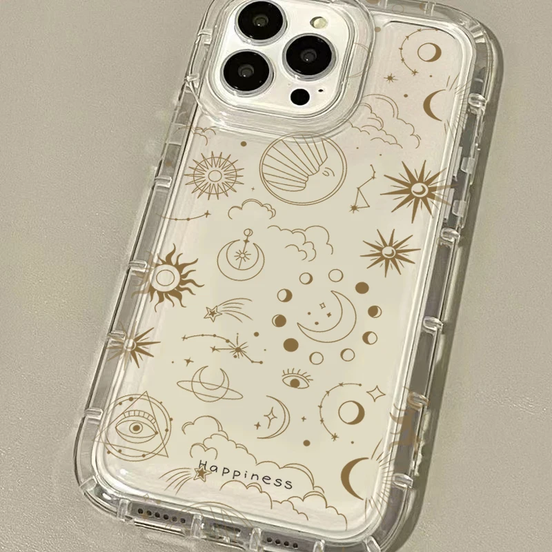 Sun Moon Stars Transparent TPU Phone Case