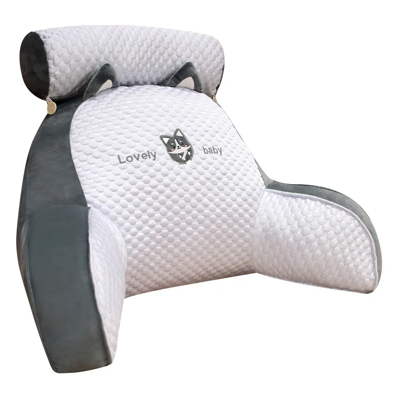 Summer cartoon ice bean cushion, large backrest, soft bag, waist protection, tatami, children's reading pillow