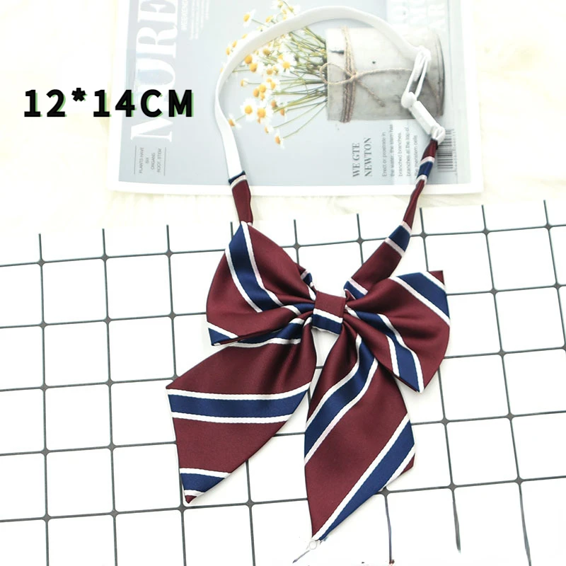 JK Ties Woven Necktie For Men Women Adult Polyester Striped Neckties Uniform College Suit Neckwear Collar Young Girls Trendy Cravat Lazy Tie