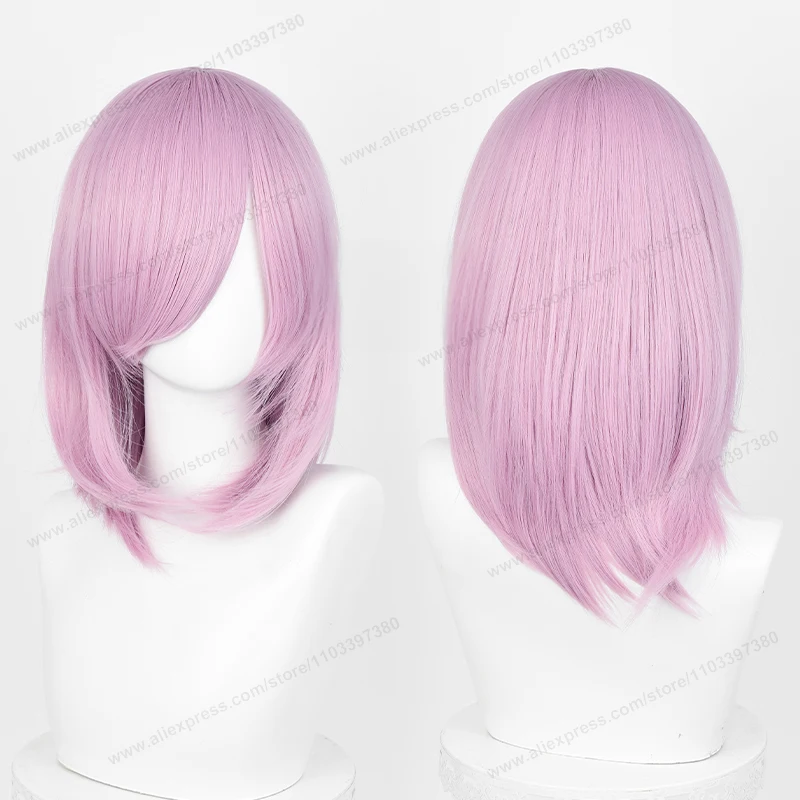 Anime 40cm Medium Basic Synthetic Bang Blond Cosplay Wig Black White Red Pink Green Brown Gold Blue Women Heat Resistant Hair