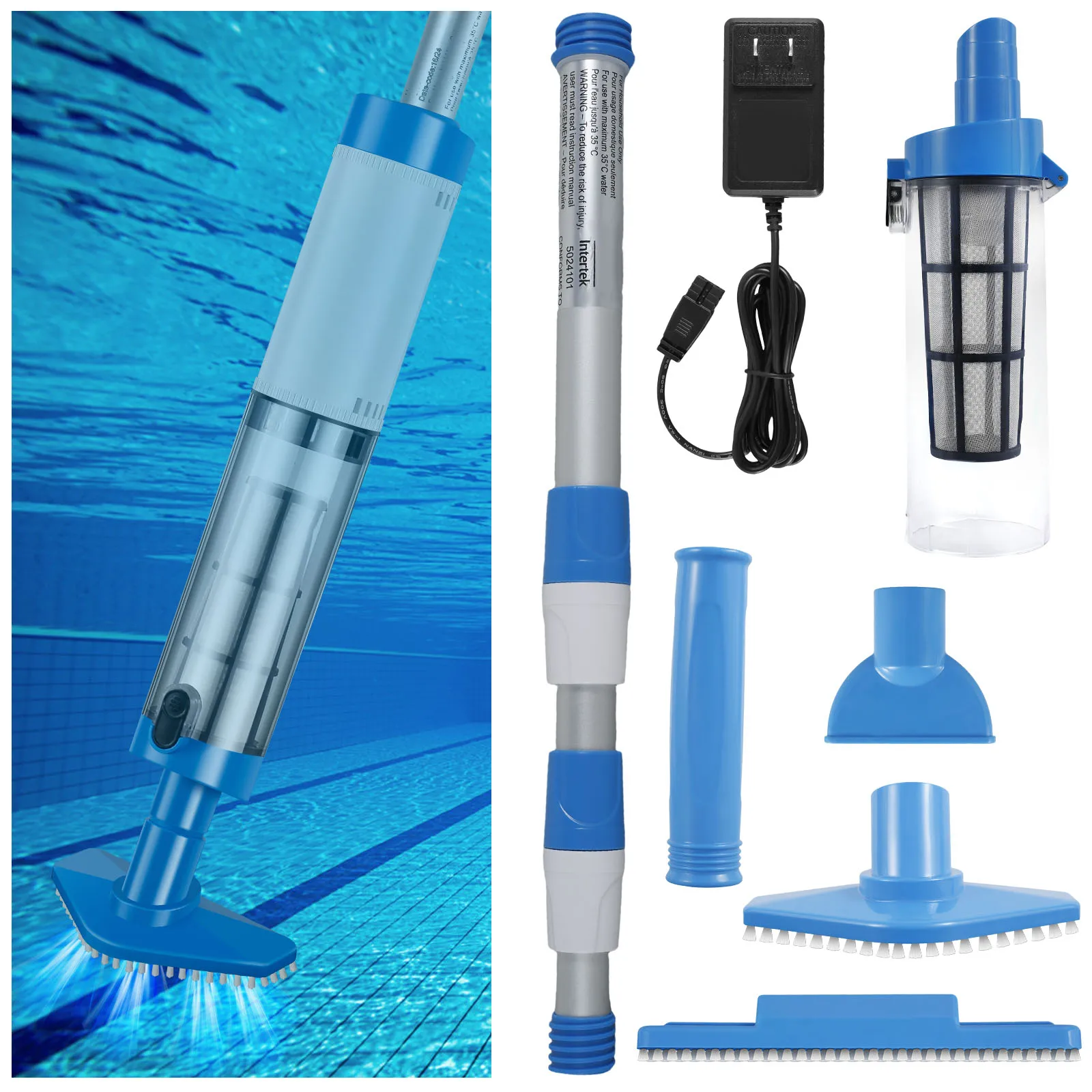 Pool Vacuum Cleaner Rechargeable Portable for Pool Fish Tank Swimming Spas Hot Tubs