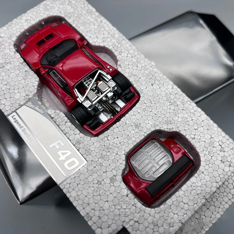 Sh auf Lager 1:64 f40 lm geöffnete Haube Druckguss Diorama Auto Modell Sammlung Miniatur Carros Spielzeug Haltung Jäger