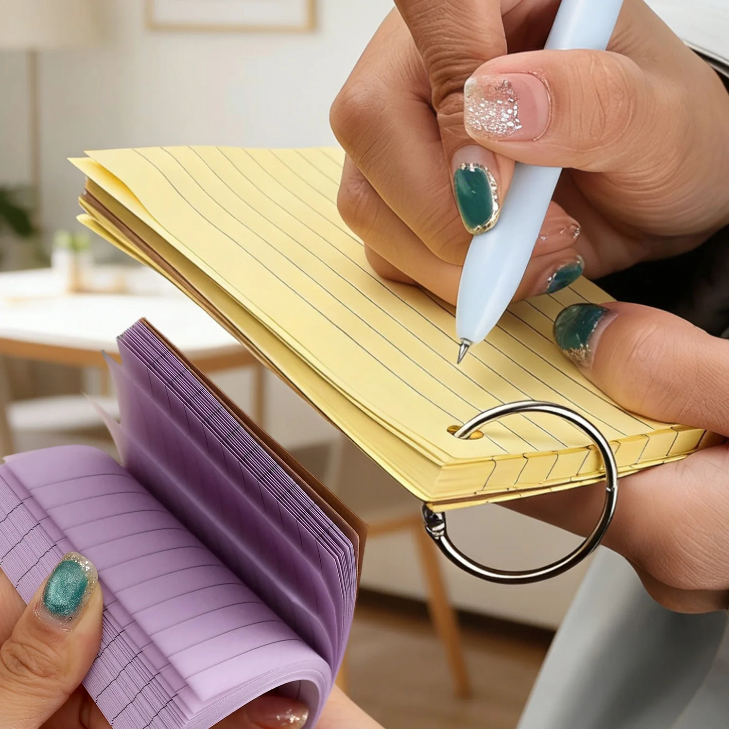 Vibrant Ruled Notecard Set with Binder Ring