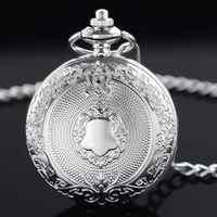 Unique Silver Quartz Pocket Watch Pendant Clock Chain Exquisite CharmPendant for Men Women with Chain Accessory Pendant Gifts