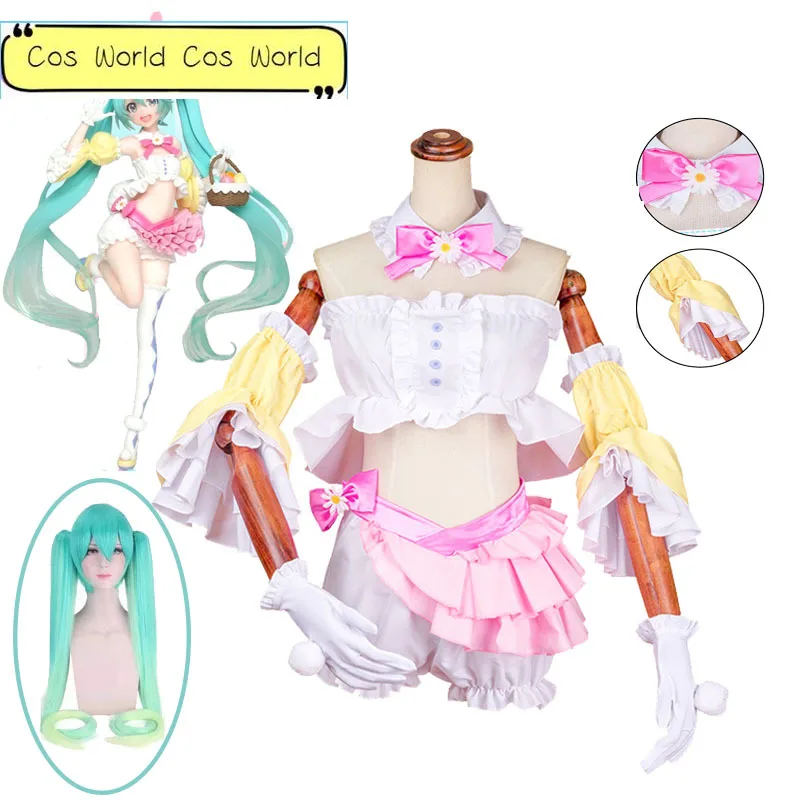 

Аниме Мику косплей сексуальный костюм кролика девушка парик Женская девочка милое уши кролика кавайная Форма юбка костюм Хэллоуин Маскировка