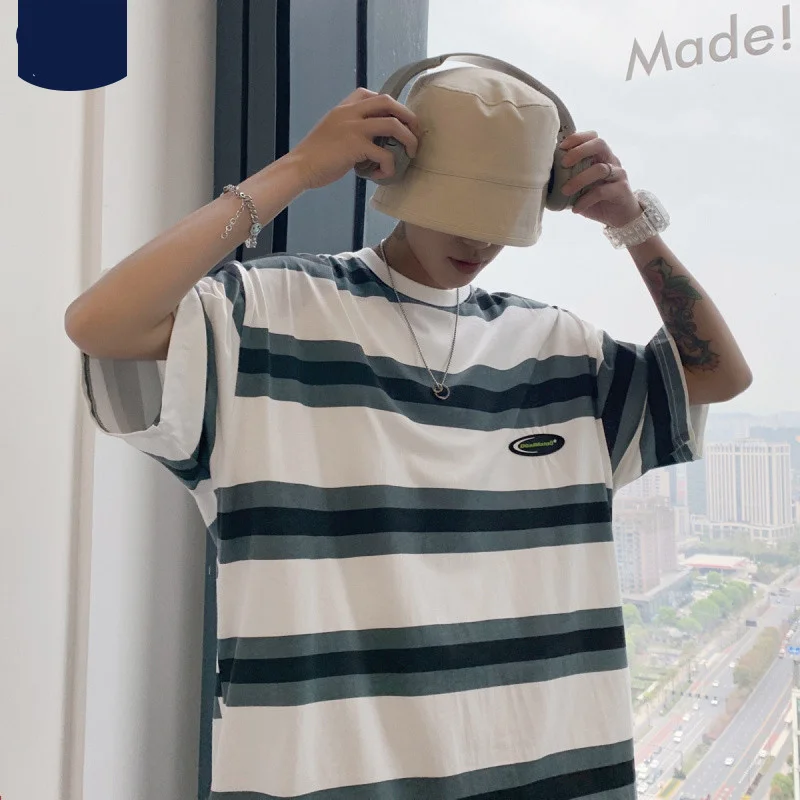 

EBAIHUI Fringe T-shirt for Male Summer Short Sleeve O-neck Oversized T Shirt Mans Korean Version Loose Men Clothing Tops