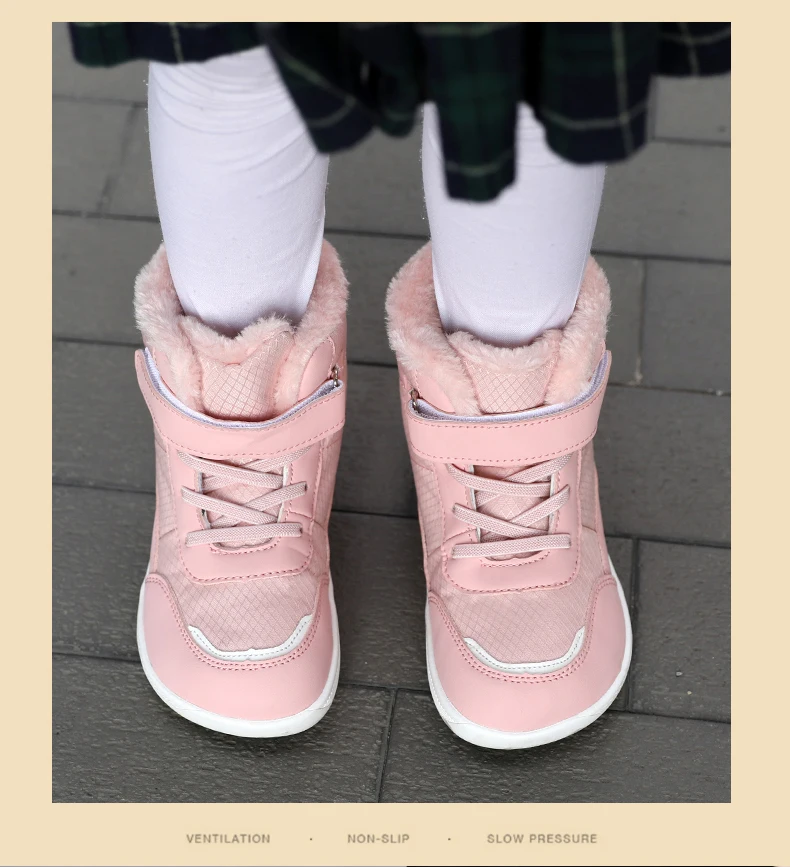 2024 Winter Children Plush Waterproof Fabric Non-Slip Boys Girls Shoes Rubber Sole Snow Fashion Warm Outdoor Boots_voghion.com