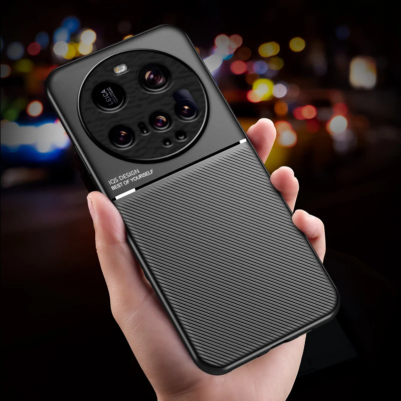 Premium Shockproof Leather Silicone Case with Magnetic Car Holder for Xiaomi 15 Ultra & 15 Pro