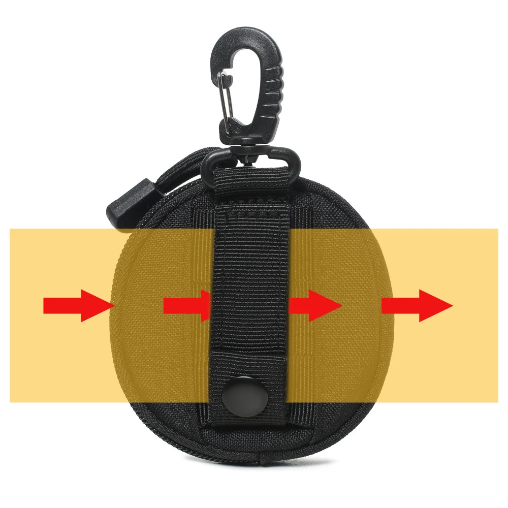 1000D Oxford Outdoor Portable Waterproof Coin Wallet Earphone  Bag EDC Round Small Backpack Hanging Bag Key Bag 10*10CM