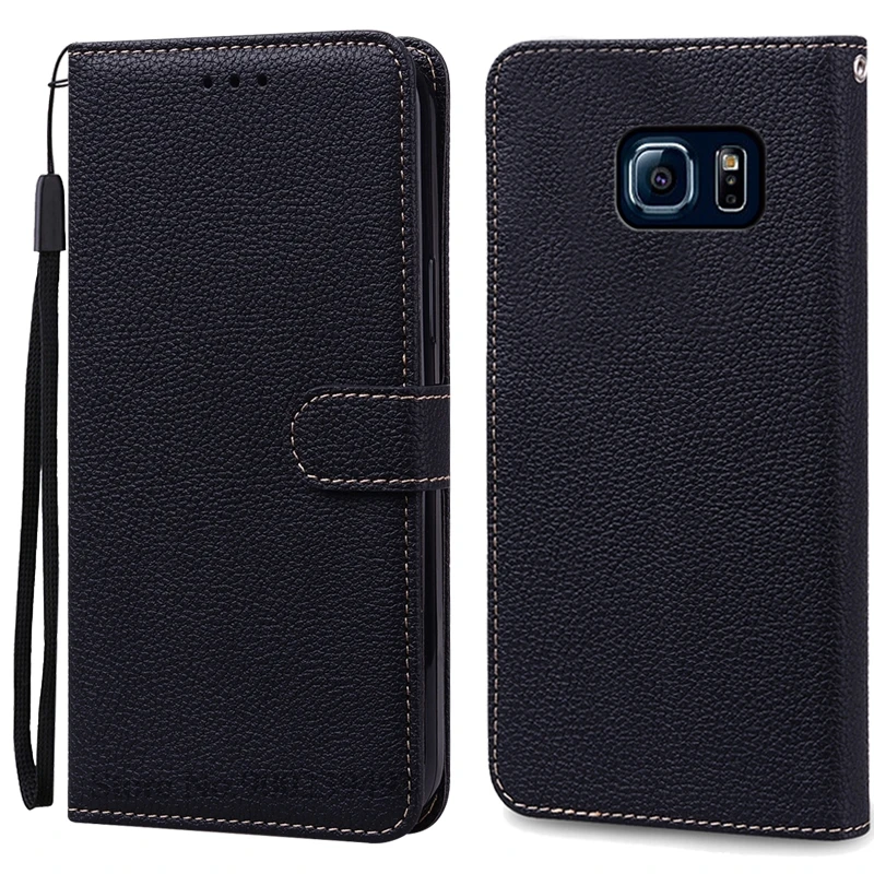 Luxurious Leather Flip Wallet Case for Samsung Galaxy S6 Series - Premium Protection and Style
