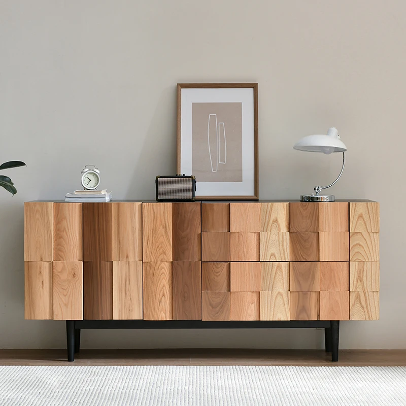 

Sili Style North America Black Walnut Pure Solid Wood Locker Modern Simple Hallway Bedroom Storage Cabinet