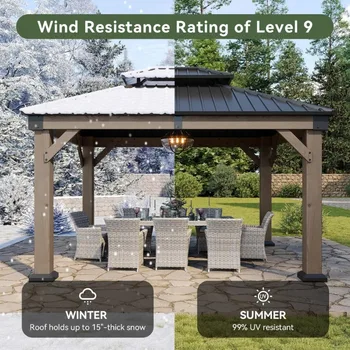 Grey Cedar Hardtop Gazebo 1