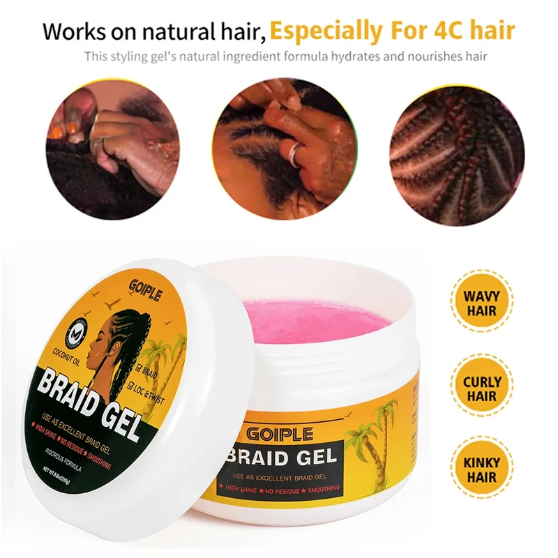 Goiple 24 Hours Extra Hold Locks and Twist Mousse Dreadlock Loc Hair Retwist Wax Conditioning Shining Foam Pure Neat Braid Gel 3