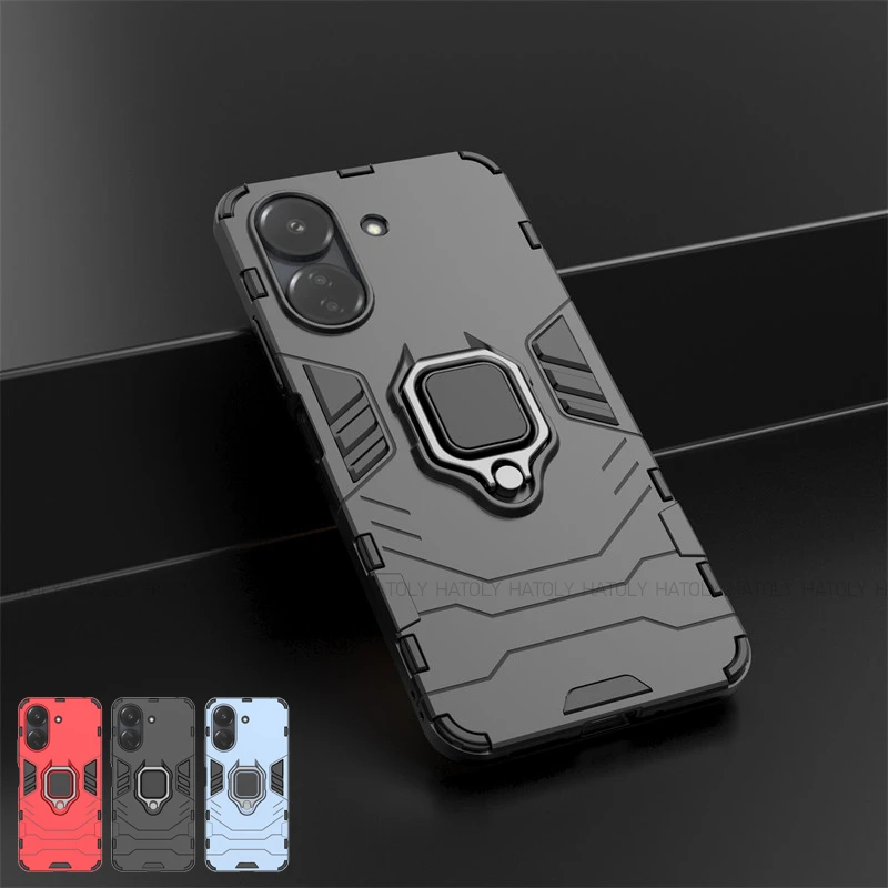 Per Xiaomi Redmi 13C Custodia Xiaomi Redmi 13C 12C 10C 9C Cover Anello Antiurto Hard Pc Cover Posteriore In Silicone Per Telefono Xiaomi Redmi 13C