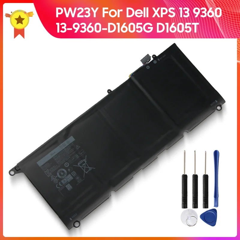 

Сменная батарея PW23Y 0RNP72 0TP1GT RNP72 TP1GT для Dell XPS 13 9360 13-9360-D1605G D1605T D1705, Новая батарея 60 Вт/ч