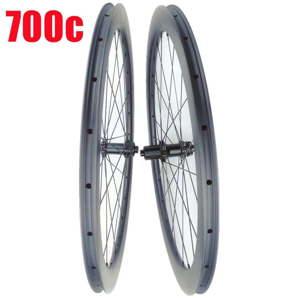 Paire De Roues Route 700C Carbone - Jantes 30/40/50mm, Frein à Disque, Neuves