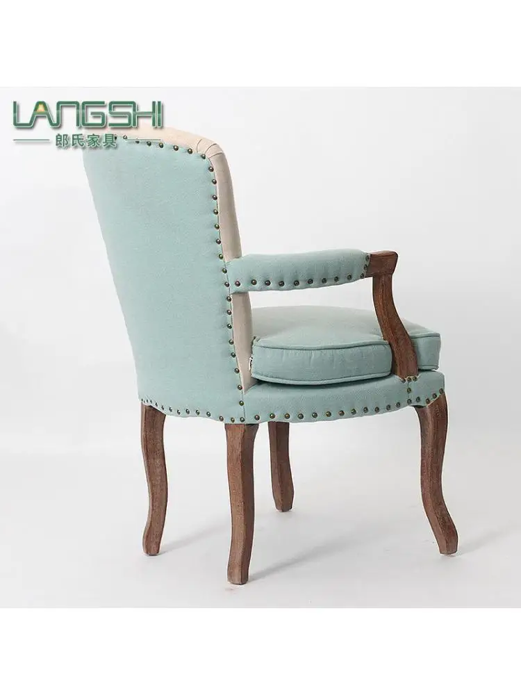 American Single Leisure Chair European Solid Wood Used Dining Chair Dining Bedroom Computer Cafe