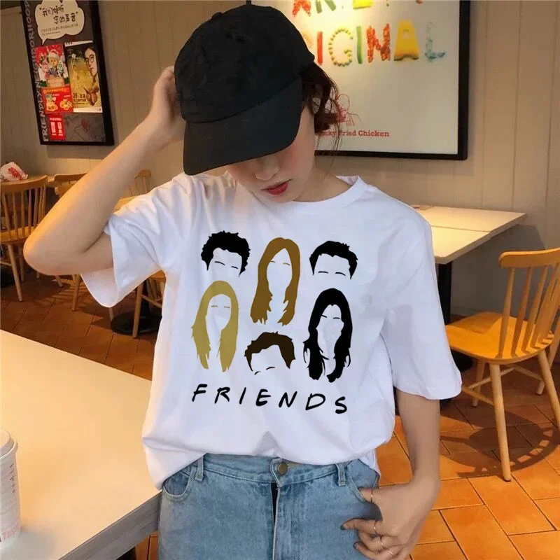 Freunde TV-Show T-Shirt Kleidung koreanische T-Shirt 90er Jahre Frauen weibliche Top-T-Shirts Grafik T-Shirt Mädchen Kawaii Sommer Koreanisch – Detail 4