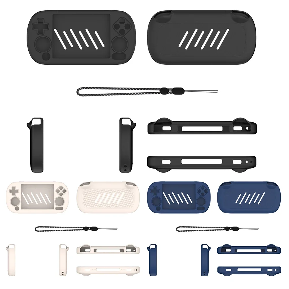 Silicone Protective Cover Shockproof Protector Shell Sleeve Anti-Scratch Soft Skin Cover Case with Lanyard for ANBERNIC RG40XX H