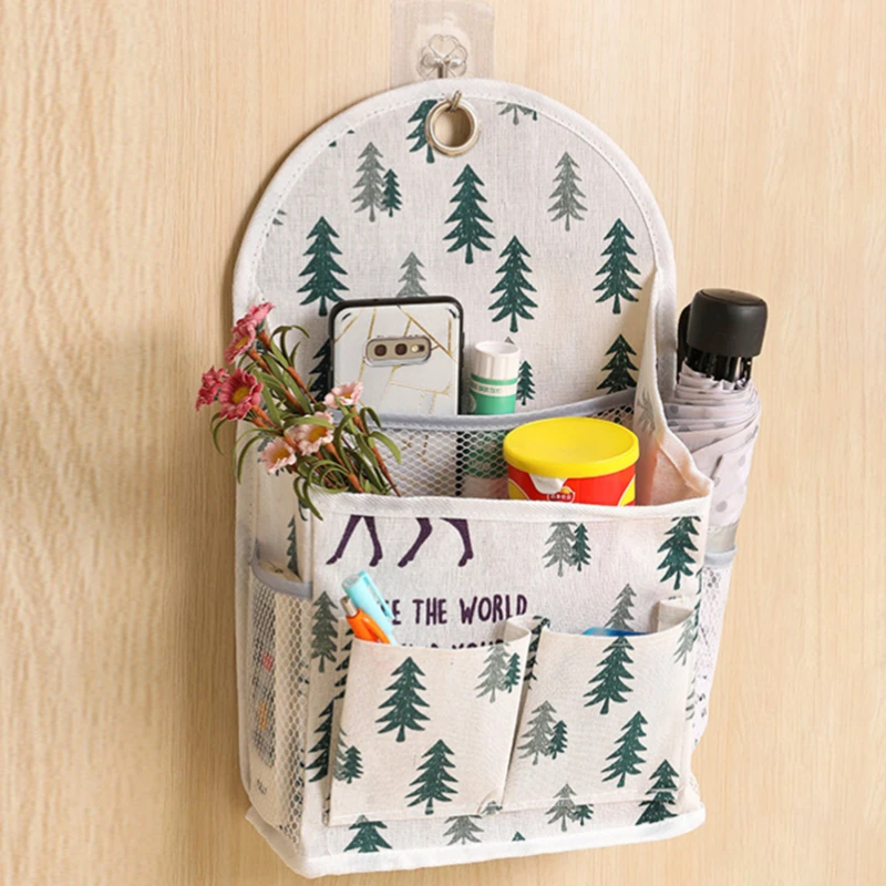 Large Capacity Cotton Linen Storage Bag Home Wall Mounted Organizer Hanging Bag Closet Toy Box Container Organizer Fabric Basket 2