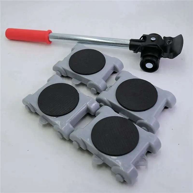 AFOURT-8X Sollevatore per Mobili Resistente, Set di Attrezzi per Spostare Mobili con Ruote, Barra a Rulli per Trasporto - immagine 4